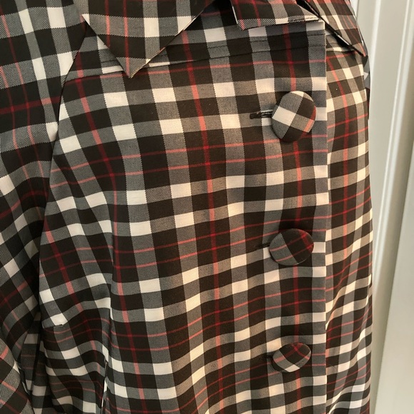 EUC John Paul Richard Black + Red & White Plaid Lightweight Jacket Size 14 - Picture 10 of 15